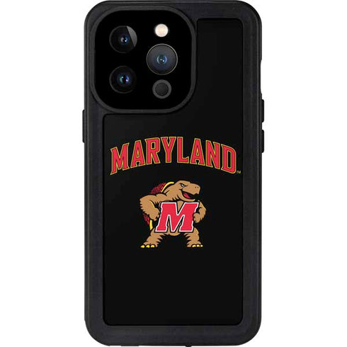 University of Maryland Collegiate Text iPhone 15 Pro Waterproof Case